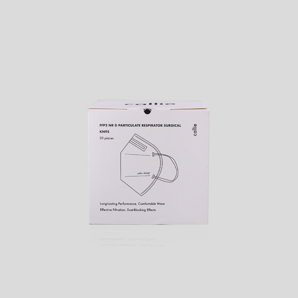 Callie Mask: A box 20, Callie Mask original KN95 particulate respirator surgical mask made in Malaysia